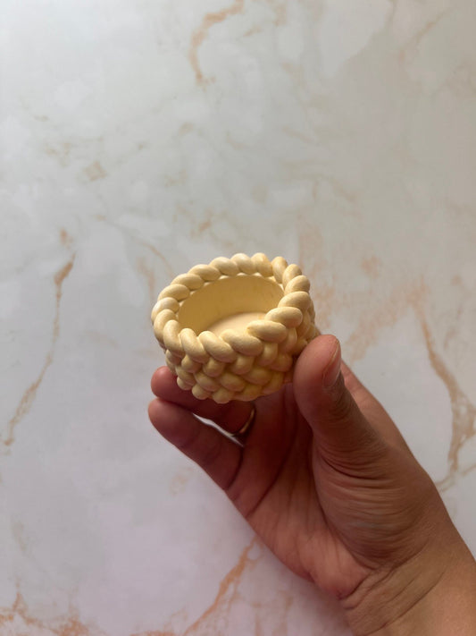 Petit pot pour bougie Tricotin