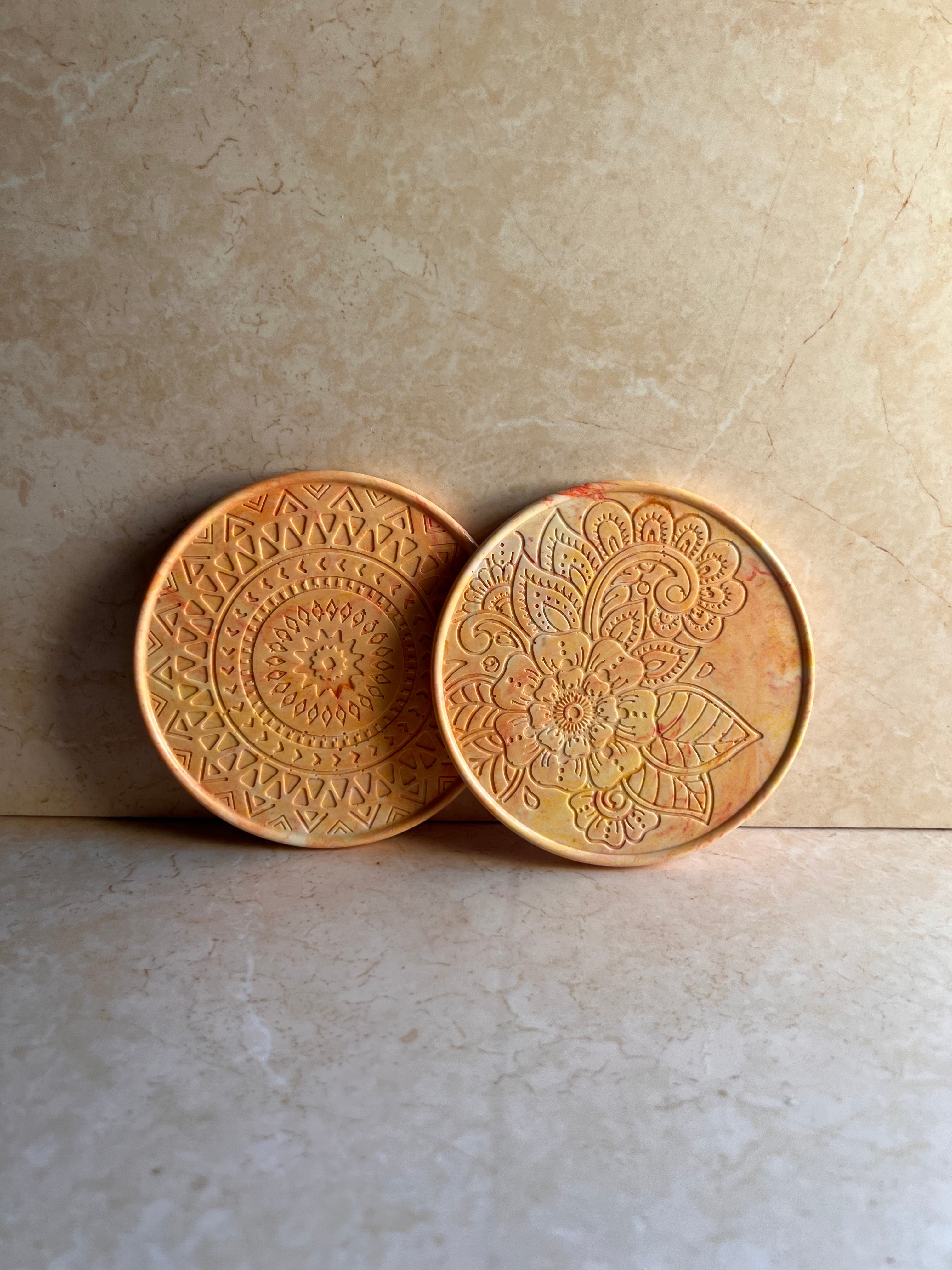 ORANGE IS THE NEW BLACK - Duo de dessous de verre rond