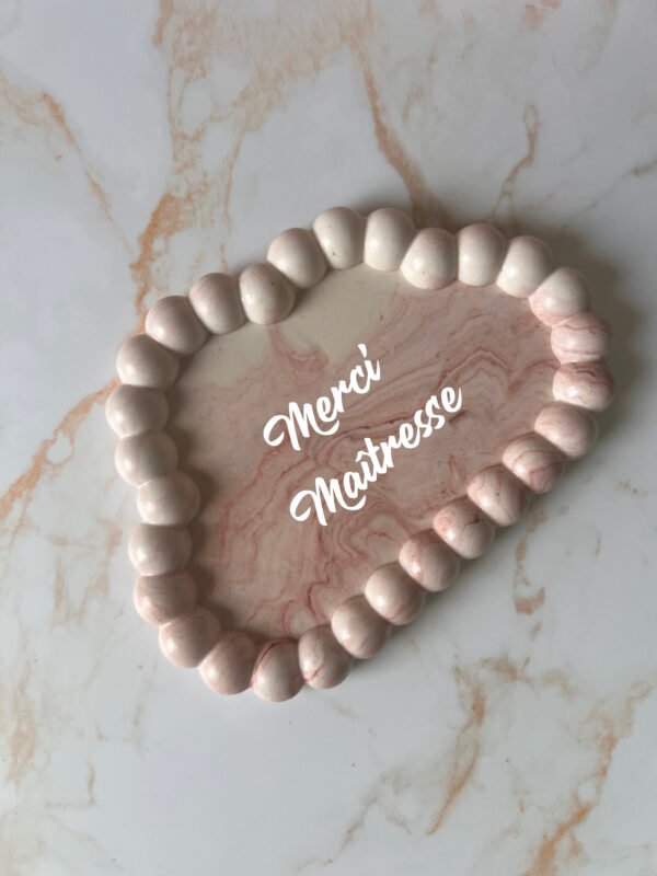 plateau bubble nuage en jesmonite marbré plus personnalisation